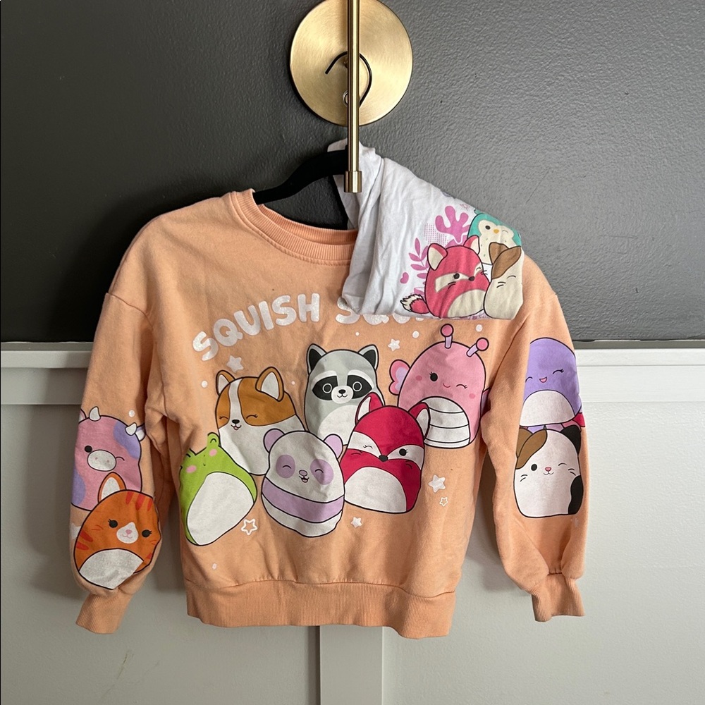 Squishmallow lot | size 7/8 | Peach Sweatshirt and white tee